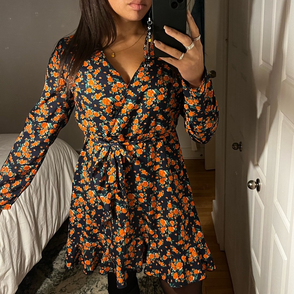 Navy Floral Dress